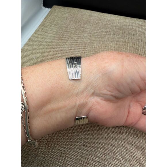 Southwestern Sterling Silver Cuff Bracelet – Jasper & Turquoise Stones – Artisan - Picture 4 of 7